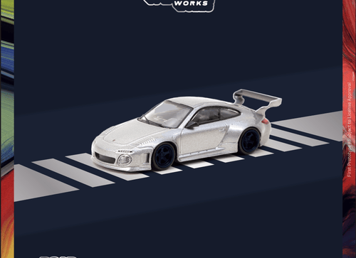 Load image into Gallery viewer, Tarmac Works 1/64 Old &amp; New 997 Gray Metallic Diecast model car
