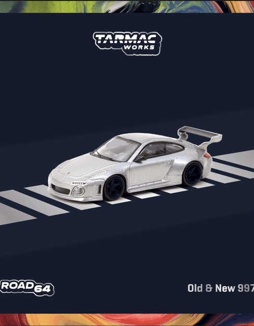 Load image into Gallery viewer, Tarmac Works 1/64 Old &amp; New 997 Gray Metallic Diecast model car
