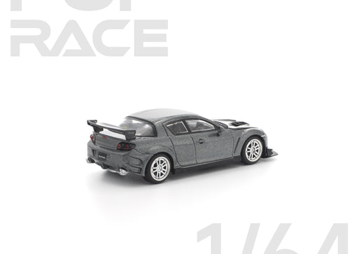 Load image into Gallery viewer, (Pre-order) POPRACE 1/64 MAZDA RX-8 RE-AMEMIYA GUN METAL Diecast Model Car
