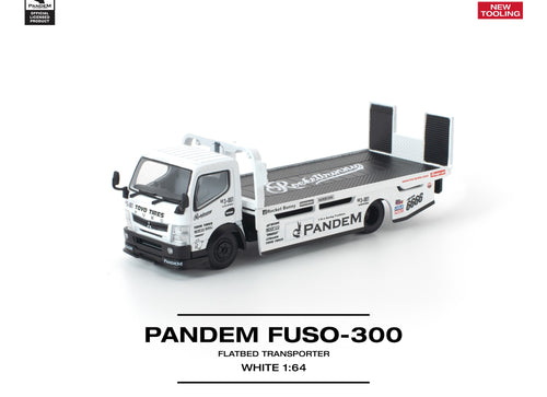 Load image into Gallery viewer, (Pre-order) POP race pandem fuso 300 flatbed transporter white new tooling
