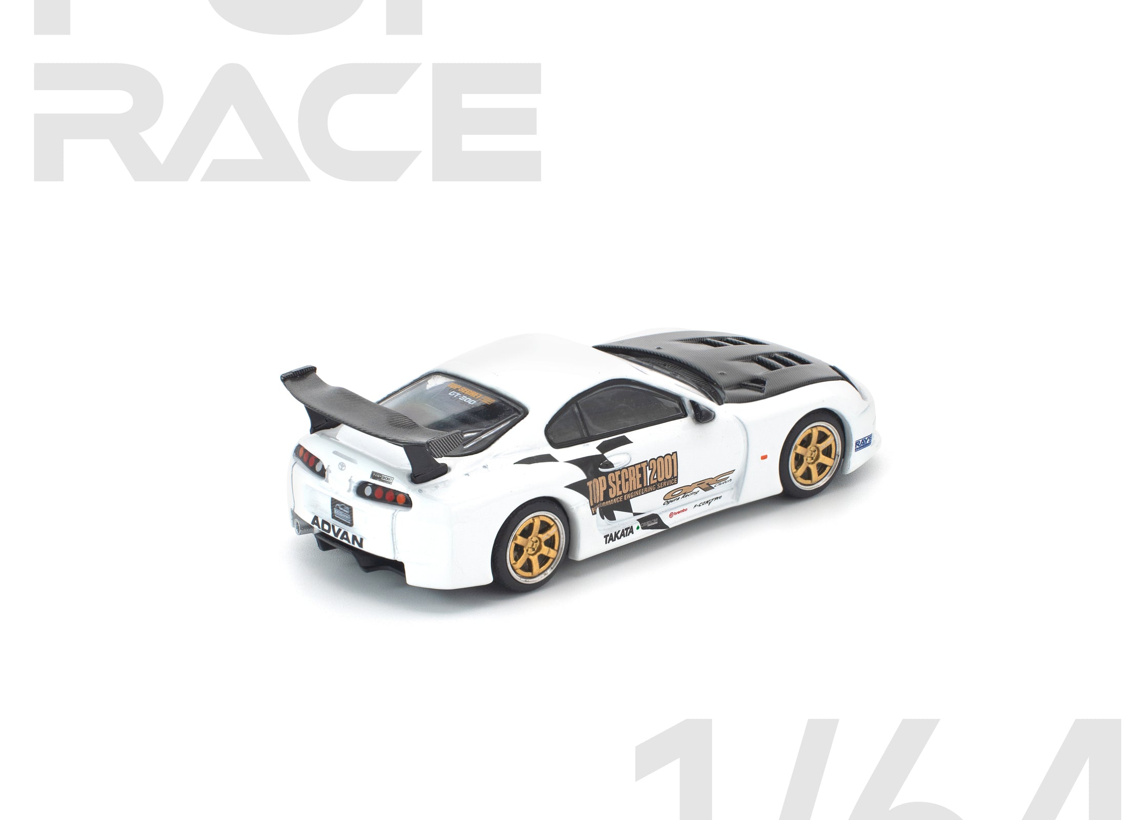 (Pre-order) POPRACE 1/64 TOP SECRET GT300 SUPRA WHITE Model Car #PR640364