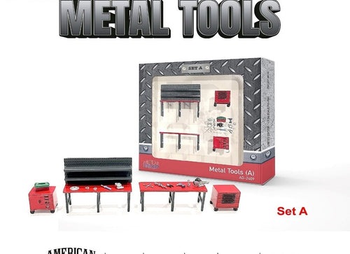 Load image into Gallery viewer, American Diorama 1:64 Figure Set: Metal Tools – Set A  AD-2409
