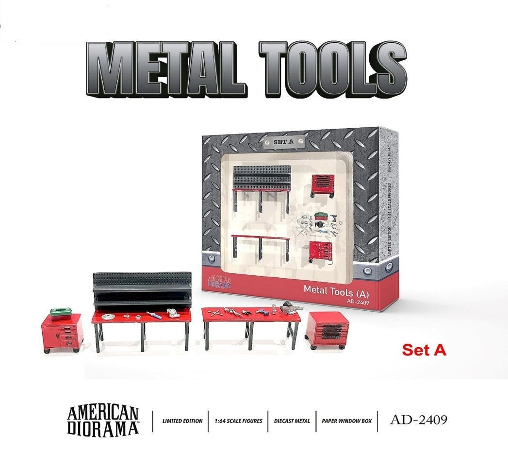American Diorama 1:64 Figure Set: Metal Tools – Set A  AD-2409