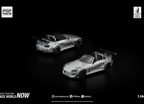 Load image into Gallery viewer, (Pre-order) POPRACE 1/64 PANDEM S2000 SILVER #PR640451 Diecast Model Car
