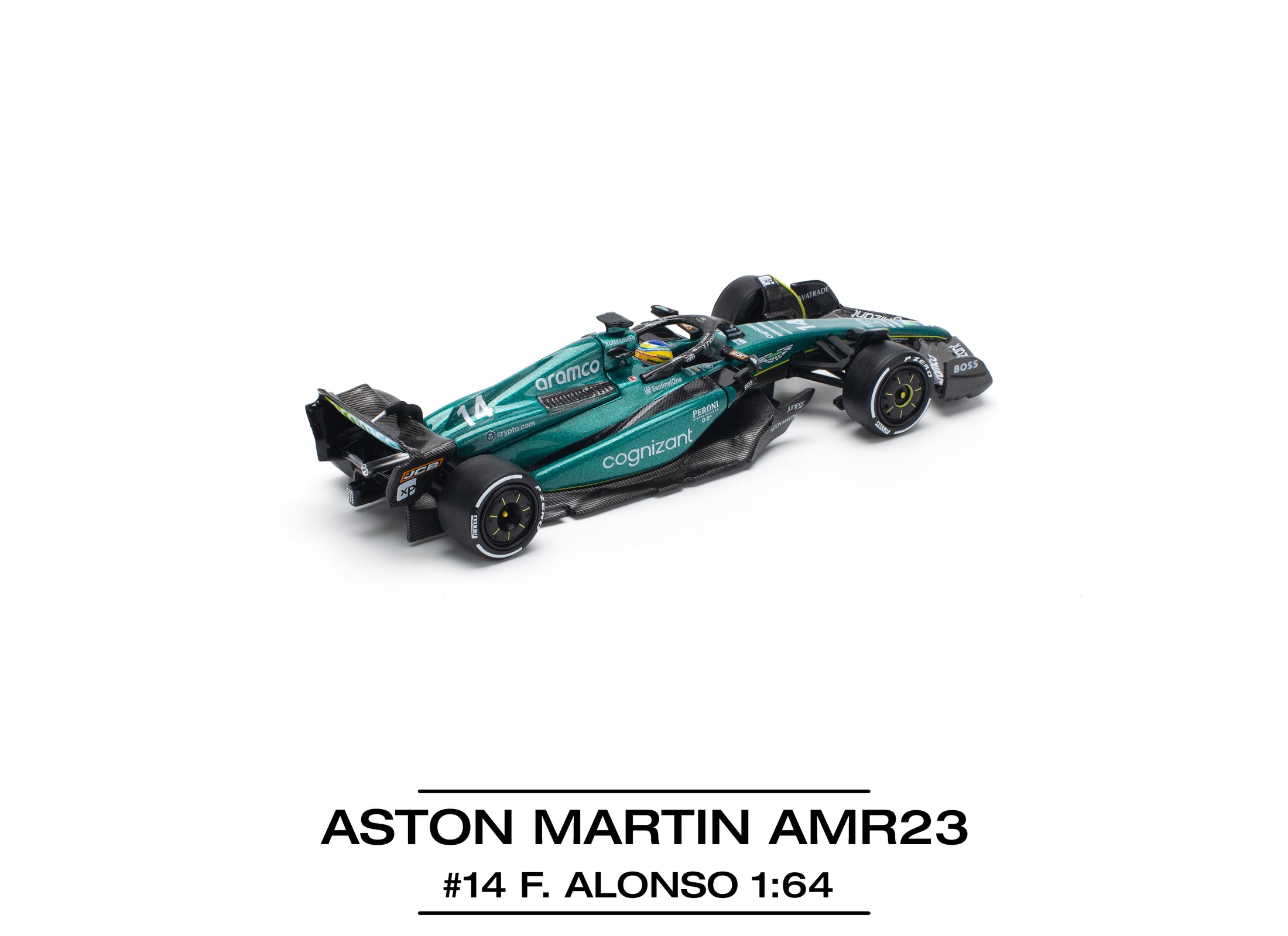 (Pre-order) POPRACE 1/64 ASTON MARTIN AMR23 F1 #14 F. ALONSO Model Car