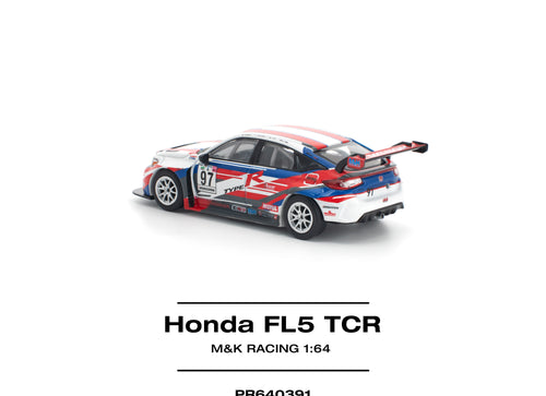 Load image into Gallery viewer, (Pre-order) POPRACE 1/64 HONDA CIVIC TYPE-R (FL5) TCR - M&amp;K RACING Model Car
