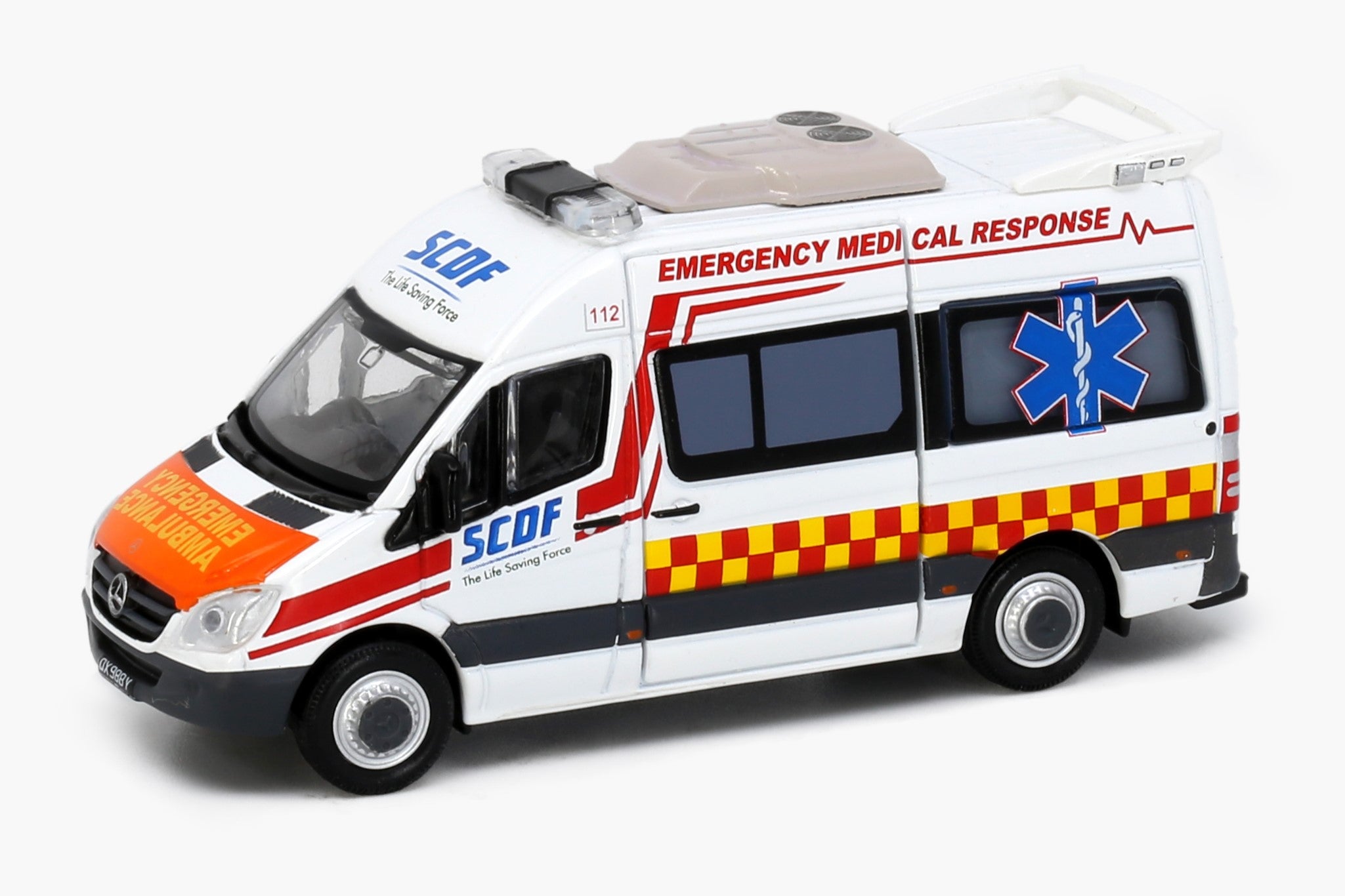 Tiny City SG2 Die-cast Model Car Mercedes-Benz Sprinter SCDF Ambulance (QX988Y)