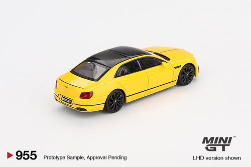 Load image into Gallery viewer, Mini GT #955 1/64 Bentley Flying Spur Monaco Yellow LHD Diecast Car
