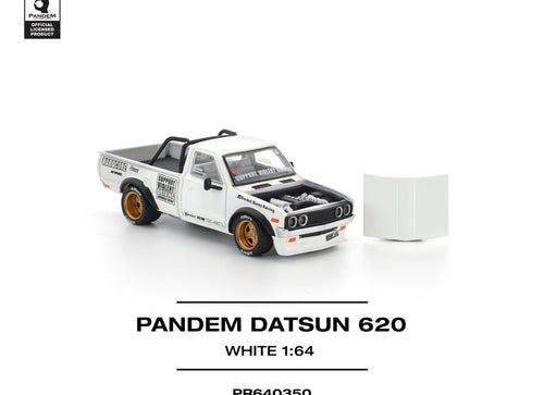 Load image into Gallery viewer, POPRACE 1/64 PANDEM DATSUN 620 WHITE Diecast Model Car

