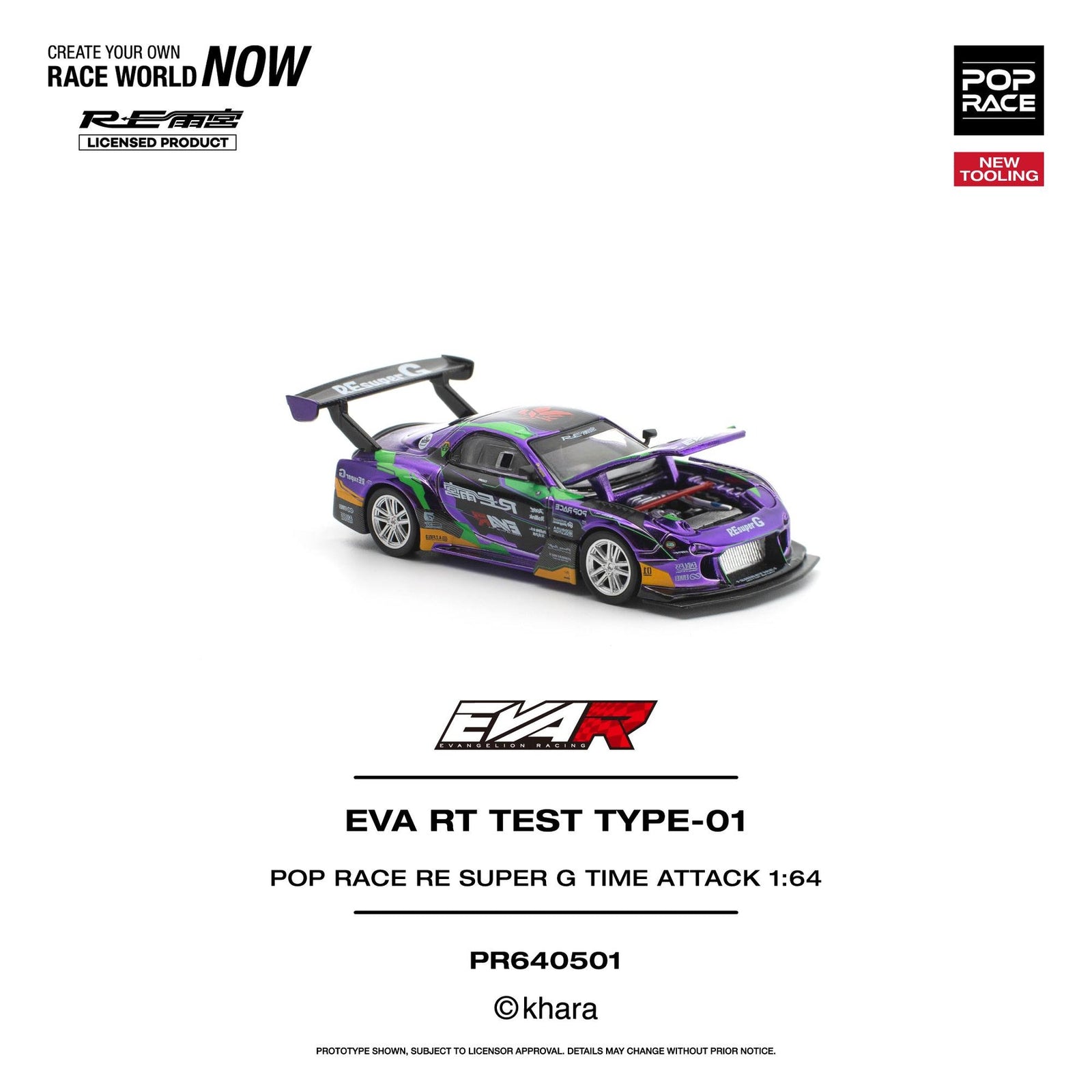 (Pre-order) POP RACE 1/64 EVA RT TEST TYPE-01 RE Super G Time Attack Diecast Car
