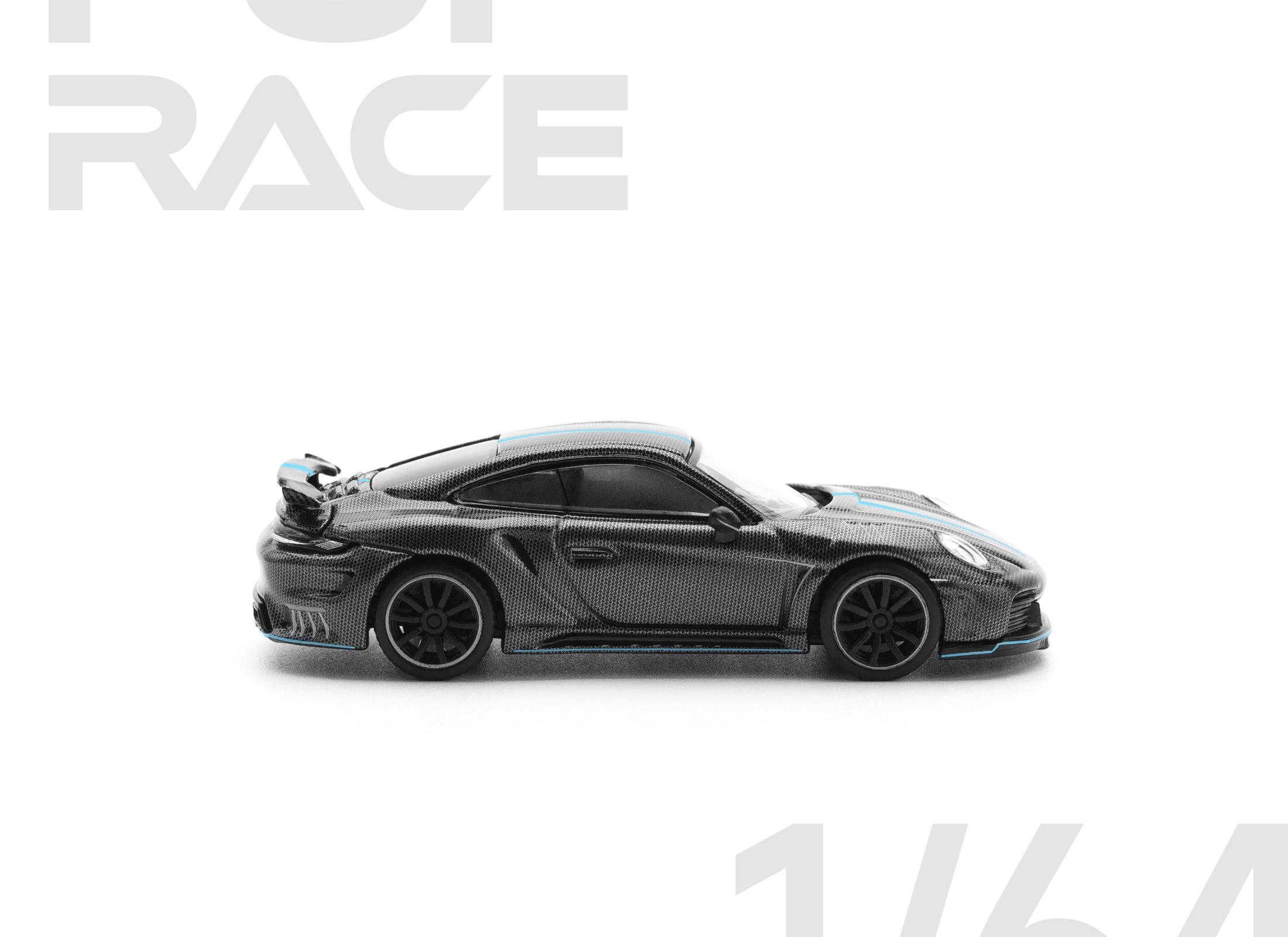 POPRACE 1/64 992 STINGER GTR CARBON EDITION (BLUE LINE) model car