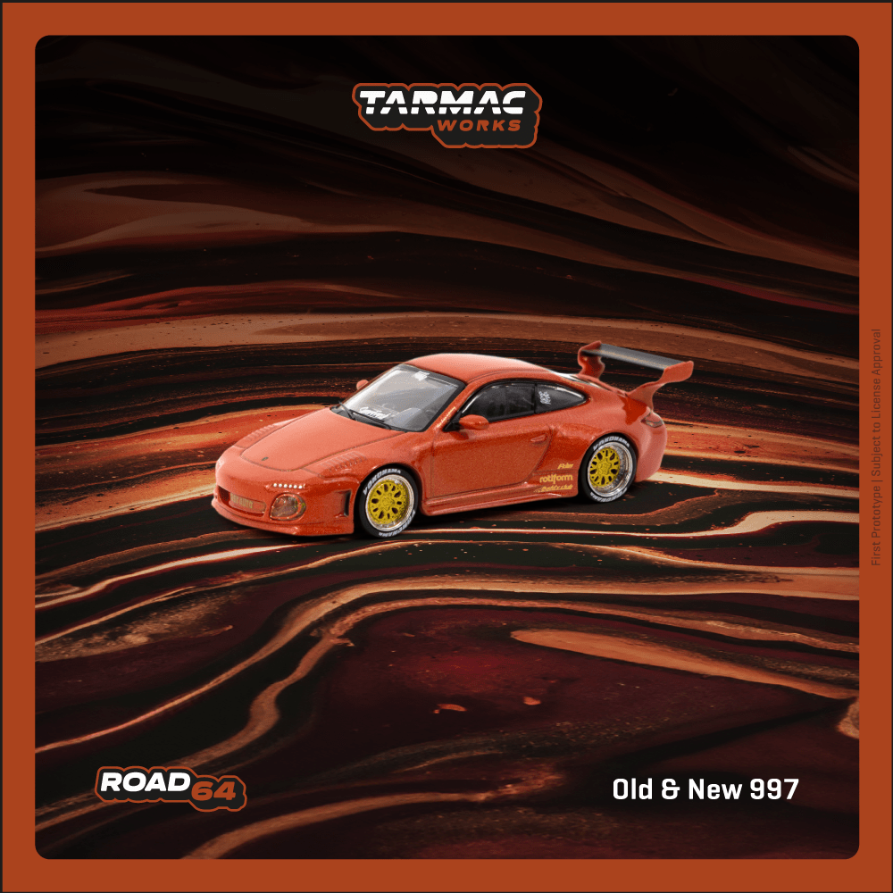 Tarmac Works 1/64 Old & New 997 Red Metallic Diecast model car