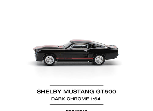 Load image into Gallery viewer, POPRACE 1/64 SHELBY MUSTANG GT500 DARK CHROME Diecast Model Car
