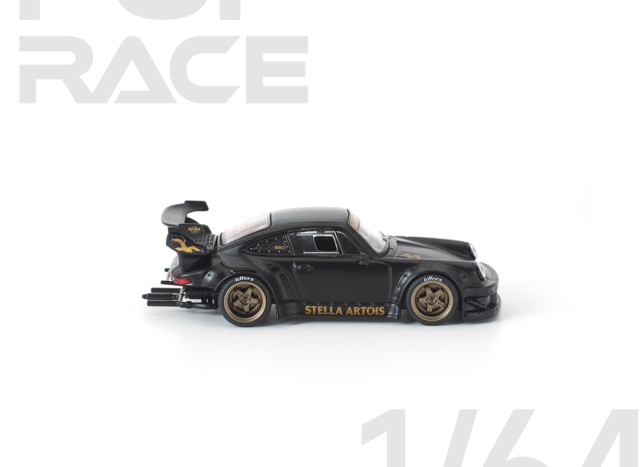 (Pre-order) POP RACE 1/64 RWB 930 MATTE BLACK "STELLA ARTOIS" Diecast #PR640468