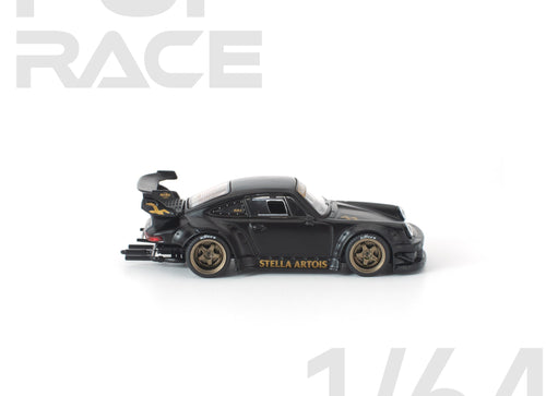 Load image into Gallery viewer, (Pre-order) POP RACE 1/64 RWB 930 MATTE BLACK "STELLA ARTOIS" Diecast #PR640468
