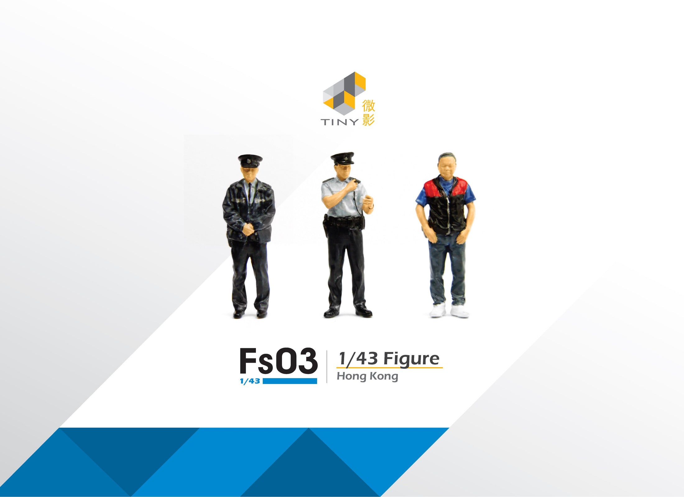 TINY City HK Scale 1/43 Figure Set 03 Policemen & Driver Mini Model Figure