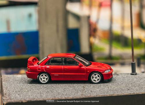 Load image into Gallery viewer, Tarmac Works 1/64 Mitsubishi Lancer GSR Evolution II Red Model Car
