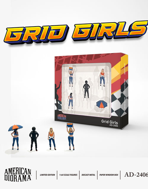 Load image into Gallery viewer, American Diorama 1:64 Figure Set: Grid Girls AD-2406
