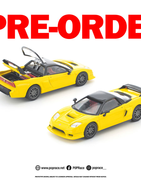 (Pre-order) POPRACE 1/64 HONDA NSX-R YELLOW Diecast Model Car