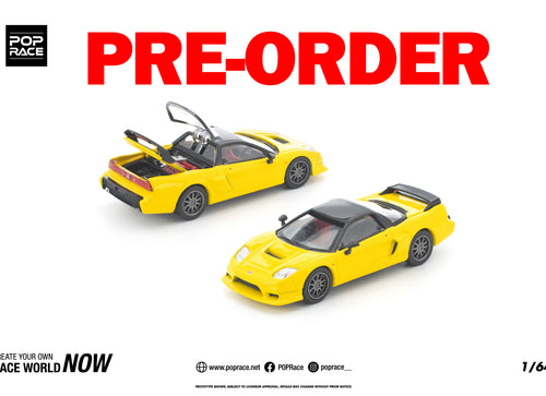Load image into Gallery viewer, (Pre-order) POPRACE 1/64 HONDA NSX-R YELLOW Diecast Model Car
