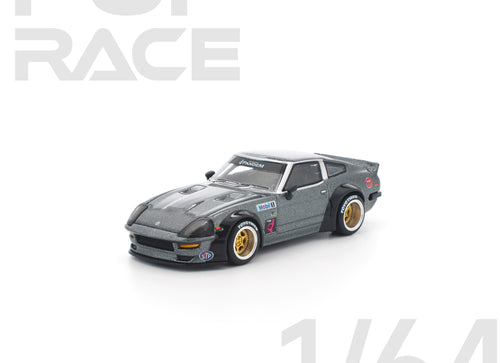 Load image into Gallery viewer, (Pre-order) POPRACE 1/64 PANDEM 280ZX GUN METAL Diecast Model Car
