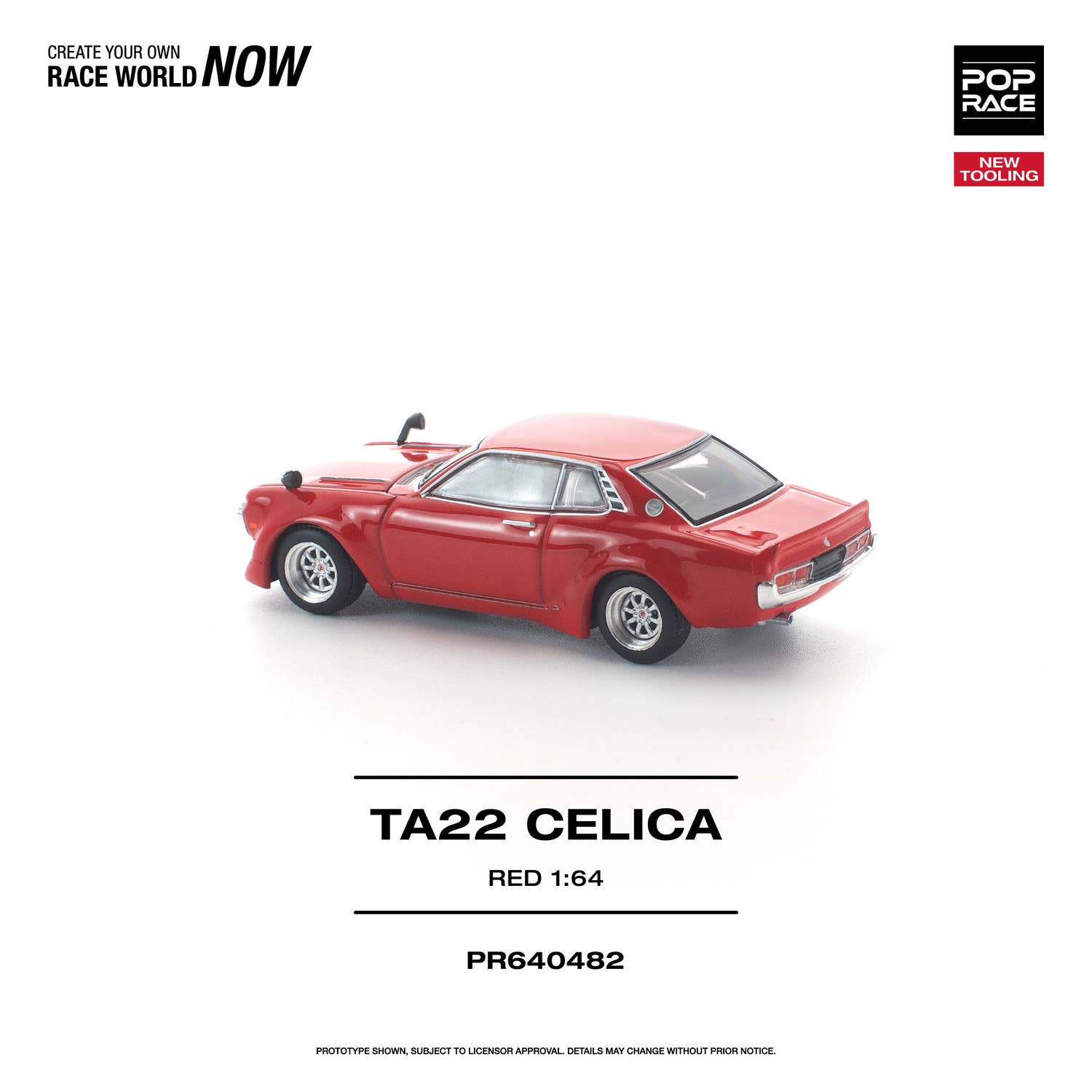 (Pre-order) POP RACE 1/64 TA22 CELICA RED Diecast Model Car #PR640482