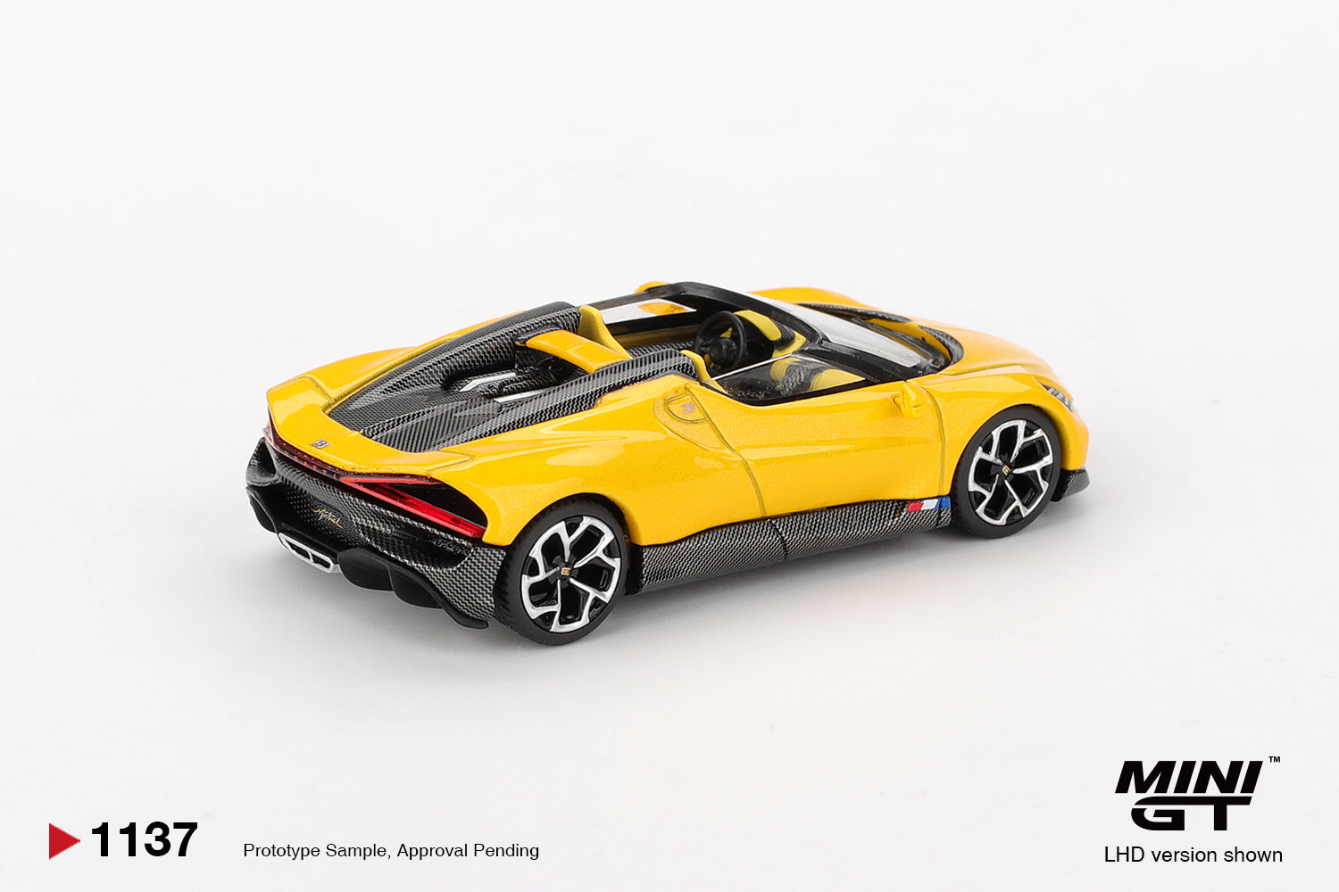 (Pre-order) MINI GT #1137 Bugatti W16 Mistral Yellow Diecast Model Car