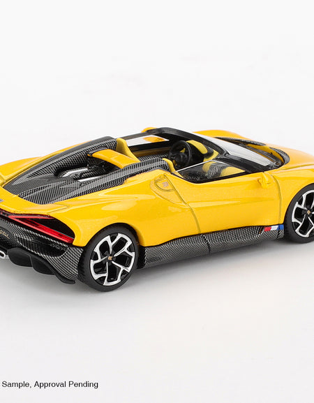 MINI GT #1137 Bugatti W16 Mistral Yellow Diecast Model Car