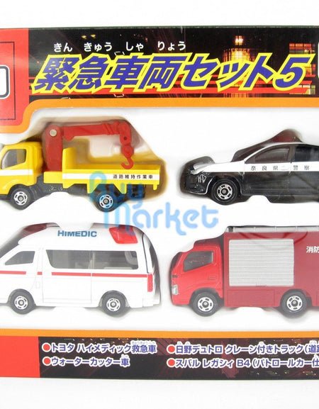Takara Tomy Tomica Gift Emergency Vehicle Set 5 4X 7CM Diecast Toy Car Japan