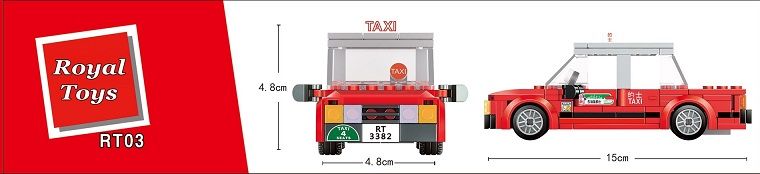 Royal Toys Building Blocks Bricks RT03: Hong Kong Red Taxi (238 Pcs/Pzs)