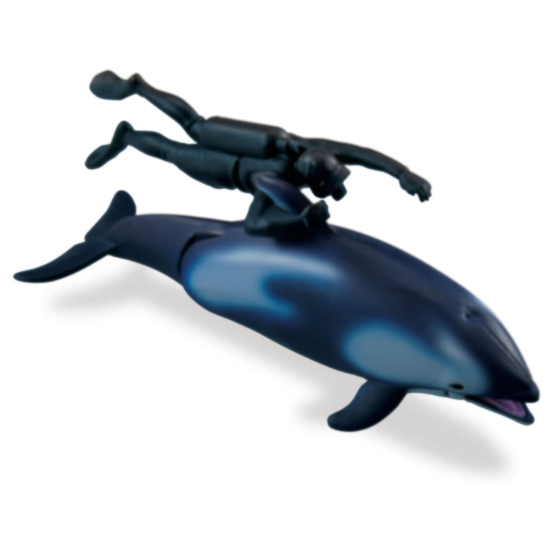 Takara Tomy Ania AL-40 Pacific White-Sided Dolphin with diver (Floating Version)