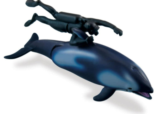 Load image into Gallery viewer, Takara Tomy Ania AL-40 Pacific White-Sided Dolphin with diver (Floating Version)
