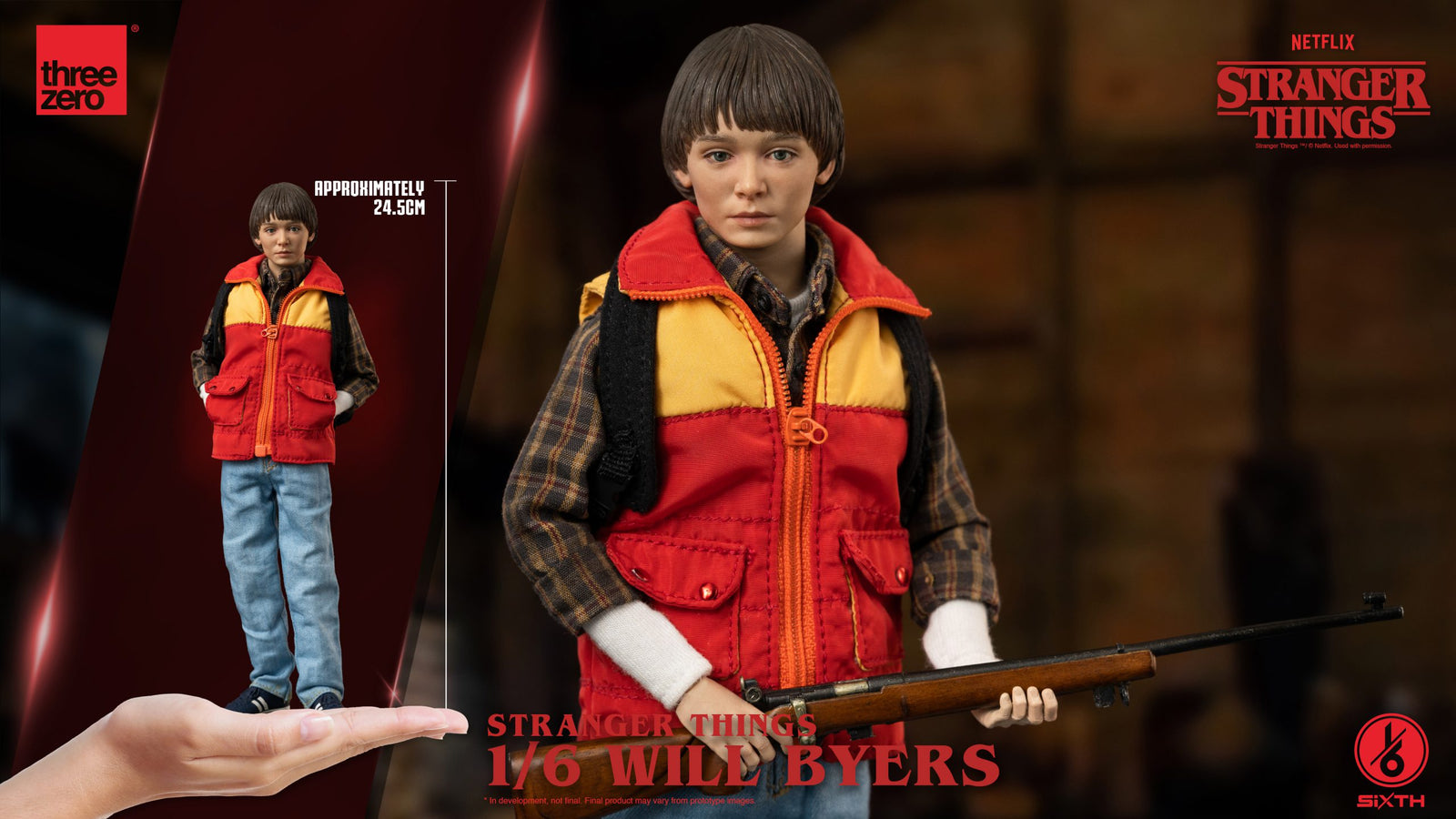 Threezero Stranger Things 1/6 Will Byers Action Figure Set with accessories