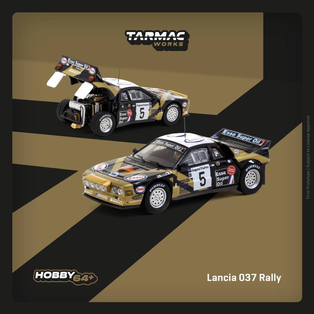Tarmac Works 1/64 Lancia 037 Rally Rally Catalunya 1985 Diecast Car