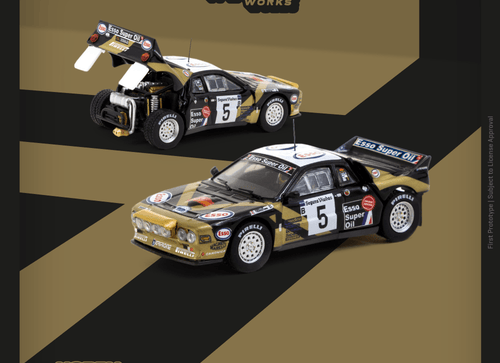 Load image into Gallery viewer, Tarmac Works 1/64 Lancia 037 Rally Rally Catalunya 1985 Diecast Car
