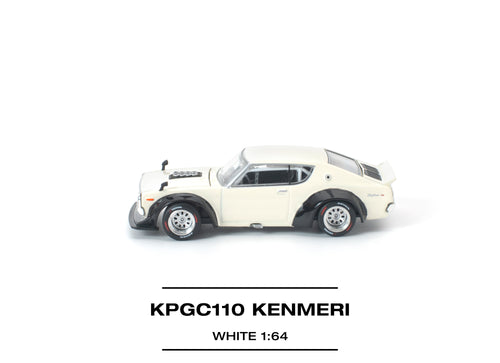 Load image into Gallery viewer, (Pre-order) POP RACE 1/64 KPGC110 KENMERI WHITE Diecast Model Car
