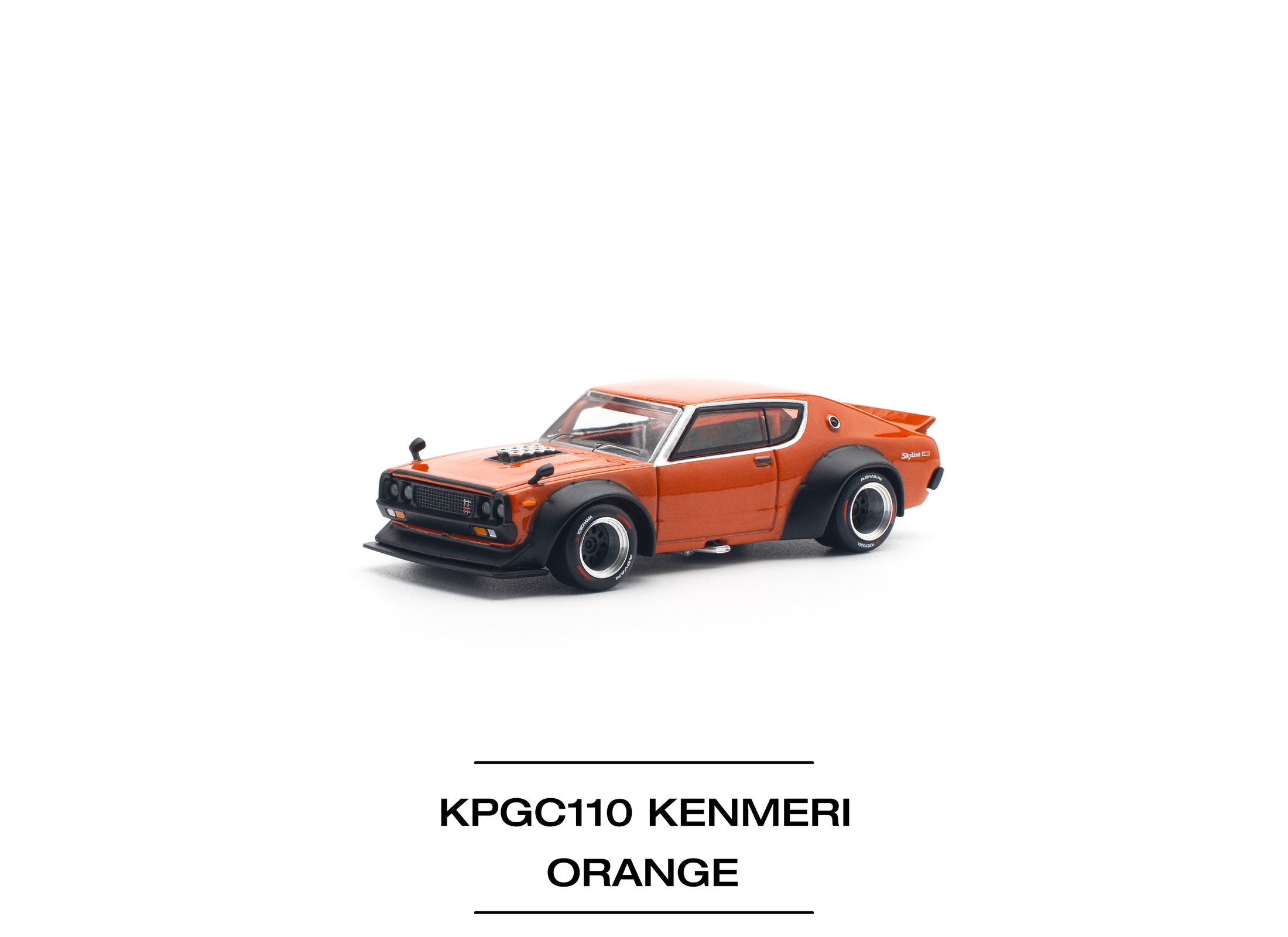 POPRACE 1/64 SKYLINE GT-R V8 DRIFT (KENMERI) ORANGE Model Car