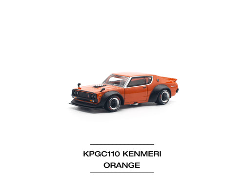 Load image into Gallery viewer, POPRACE 1/64 SKYLINE GT-R V8 DRIFT (KENMERI) ORANGE Model Car
