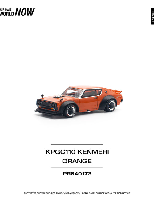Load image into Gallery viewer, POPRACE 1/64 SKYLINE GT-R V8 DRIFT (KENMERI) ORANGE Model Car
