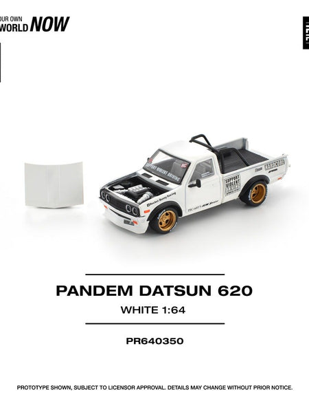 POPRACE 1/64 PANDEM DATSUN 620 WHITE Diecast Model Car