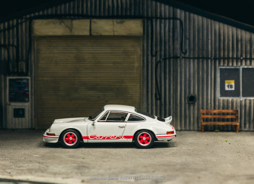 Load image into Gallery viewer, Tarmac Works 1/64 Porsche 911 Carrera RS 2.7 Lightweight White/Red
