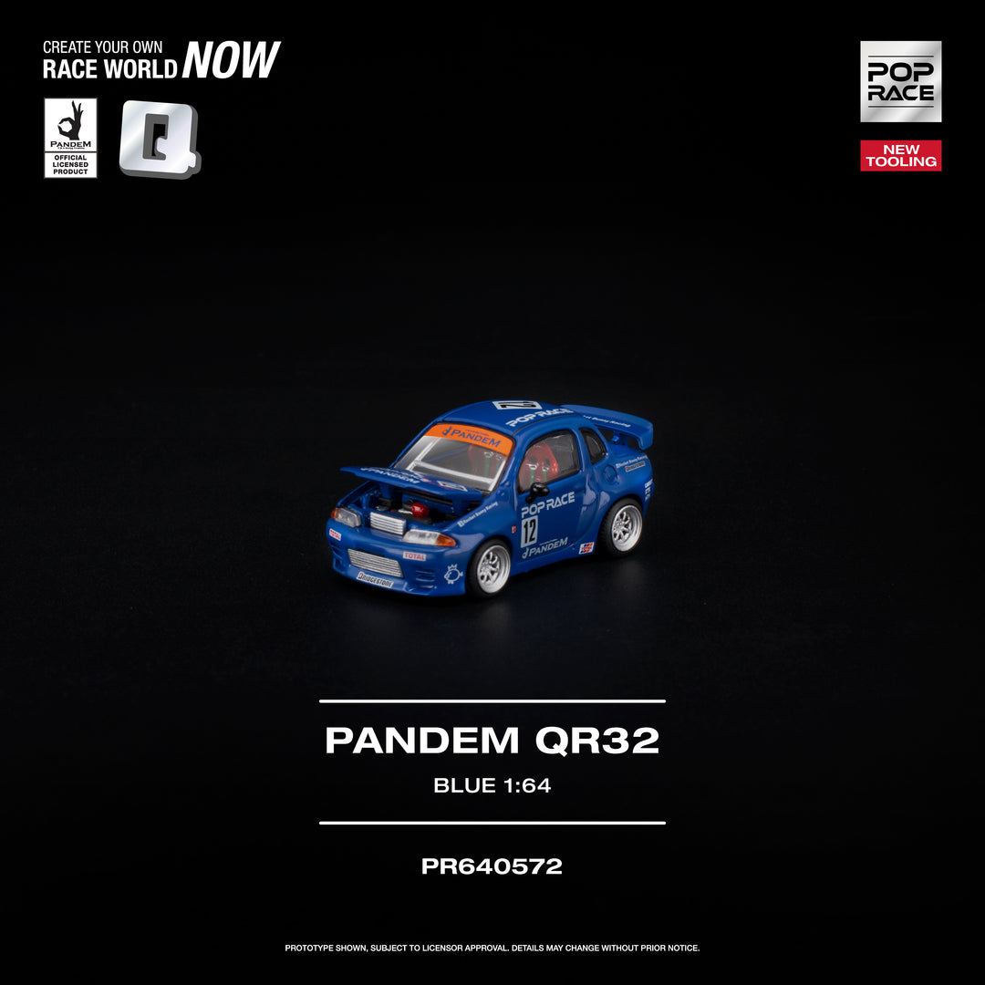 (Pre-order) POPRACE 1/64 - PANDEM QR32 Blue Diecast Model Car