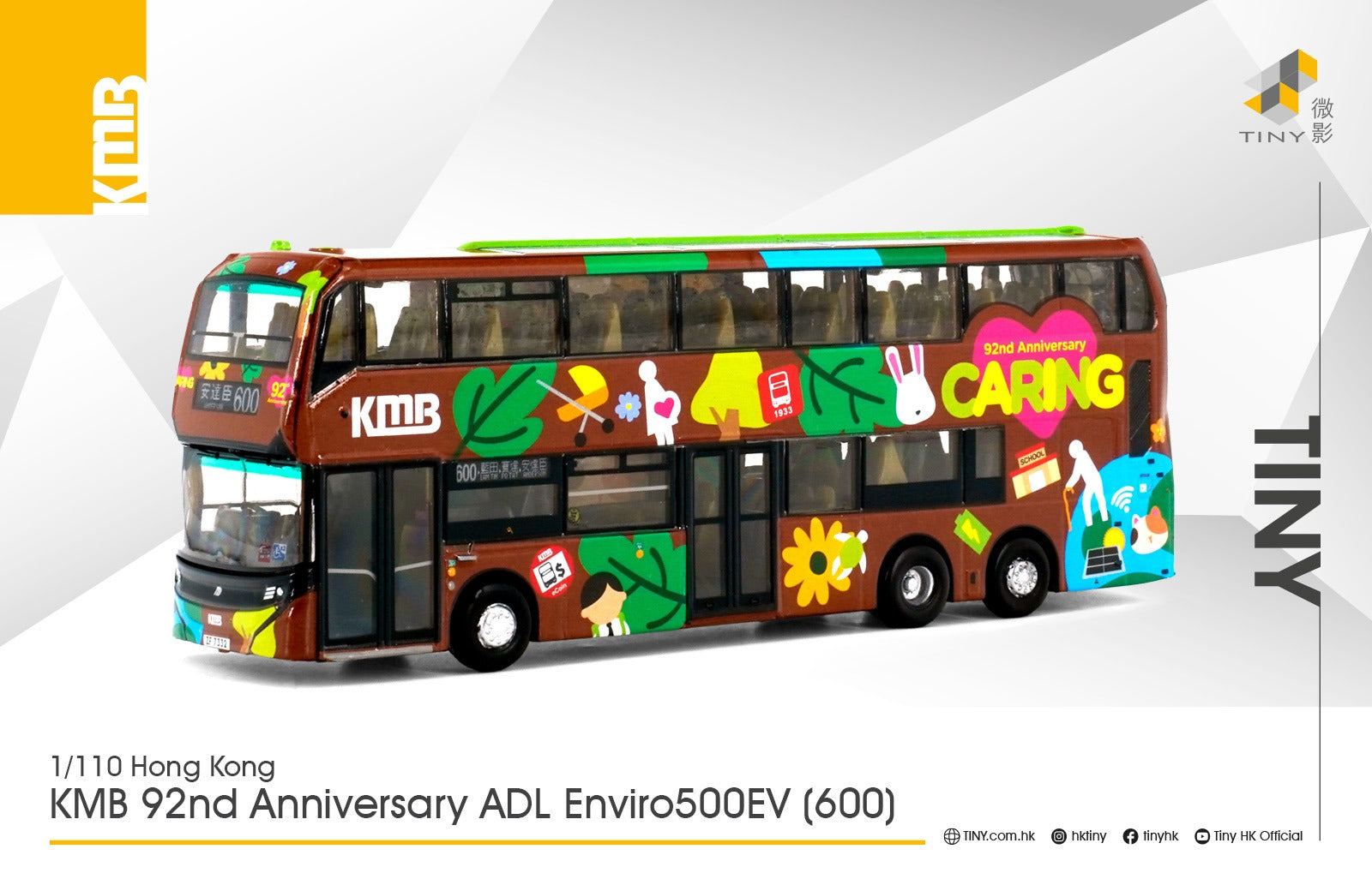 Tiny City KMB17 1:110 Die-cast Model Car - KMB ADL Enviro500EV (60) Bus