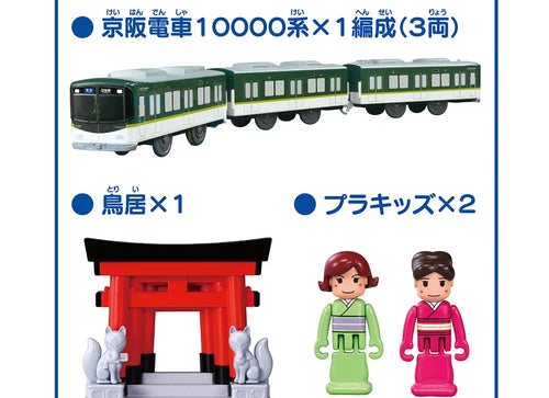 Load image into Gallery viewer, Takara Tomy Plarail Kyoto Keihan Electric Train 10000 Series &amp; Inari Shrine
