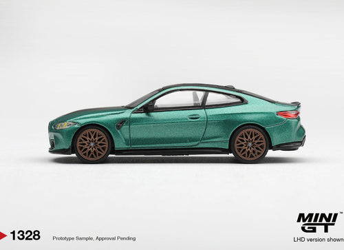Load image into Gallery viewer, (Pre-order) Mini GT 1/64 #1328 BMW M4 CS Frozen Isle of Man Green Metallic LHD
