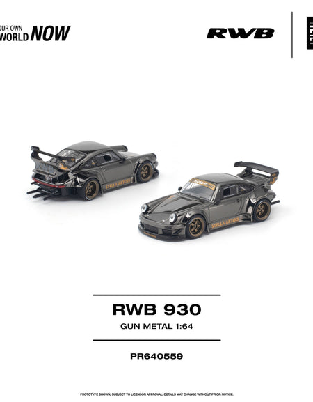 (Pre-order) POPRACE 1/64 - RWB 930 GUN METAL Opening Rear Engine Cover