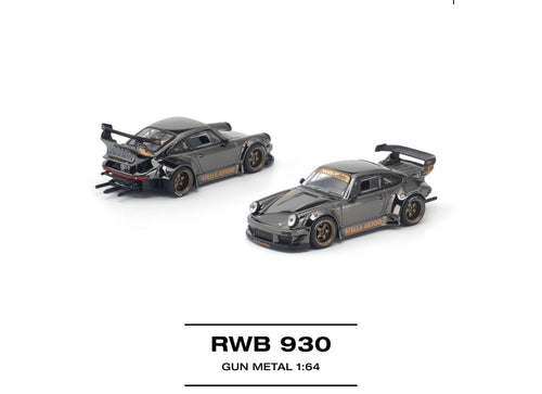 Load image into Gallery viewer, (Pre-order) POPRACE 1/64 - RWB 930 GUN METAL Opening Rear Engine Cover
