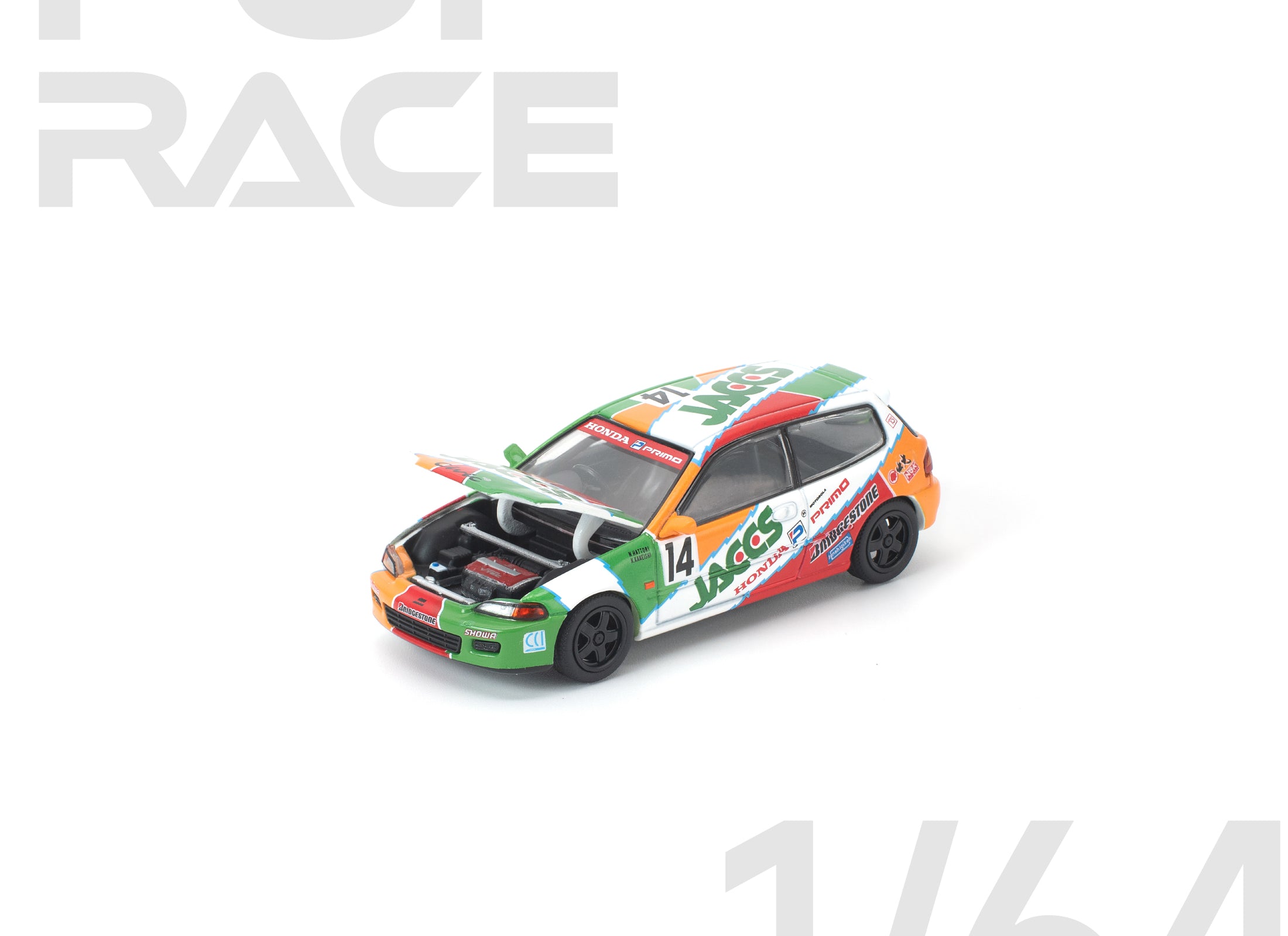 (Pre-order) POP RACE 1/64 HONDA CIVIC (EG6) JACCS Diecast Model Car #PR640465