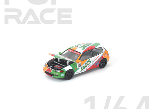 Load image into Gallery viewer, (Pre-order) POP RACE 1/64 HONDA CIVIC (EG6) JACCS Diecast Model Car #PR640465
