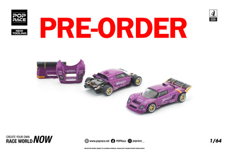 (Pre-order) POPRACE 1/64 PANDEM LOTUS ELISE PURPLE Model Car #PR640448